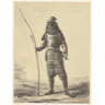Samouraï en armure de guerre tenant un arc